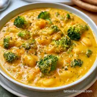 Creamy Broccoli Cheddar Gnocchi Soup
