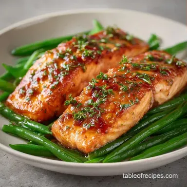 Baked Salmon Green Beans in 25 Minutes Recipe Card