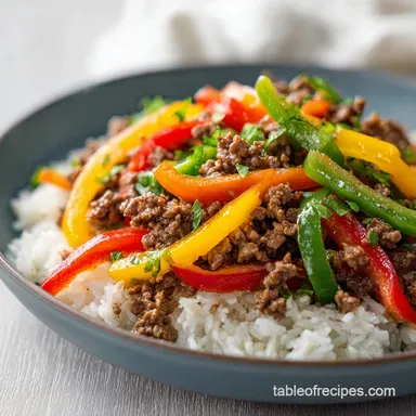 Beef Pepper Rice Bowl in 30 Minutes