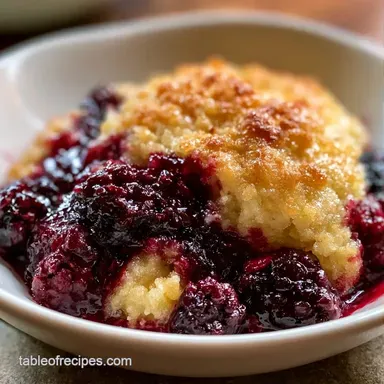 Blackberry Cobbler with Frozen Berries Recipe Card