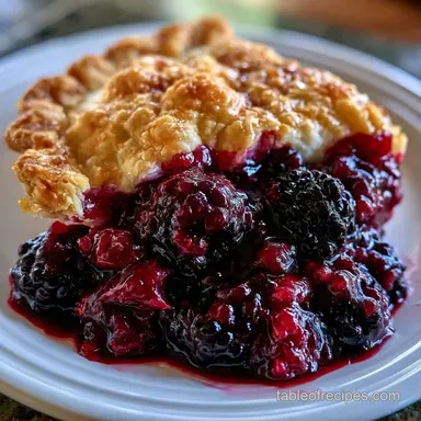Blackberry Cobbler With Pie Crust (Baked) Recipe Card