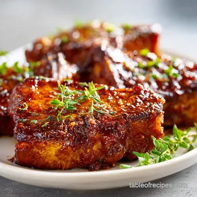 Brown Sugar Chops Recipe in 30 Minutes Recipe Card
