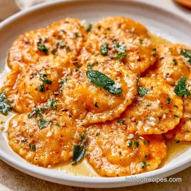 Butternut Squash Ravioli for 4 Servings Recipe Card