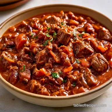 Beef Chili for 6 Servings Recipe Card