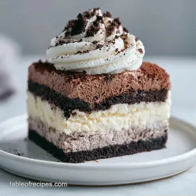Creamy No Bake Ice Cream Cake: 16 Slices Recipe Card