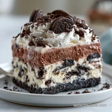 Creamy No Bake Ice Cream Cake: 16 Slices