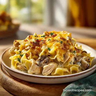 Chicken Noodle Casserole: Creamy & Baked Recipe Card