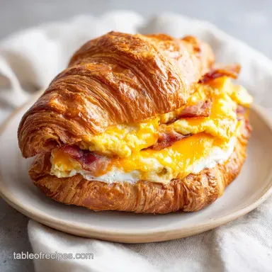 Croissant Breakfast Sandwich Meal Prep: Fluffy and Golden Recipe Card