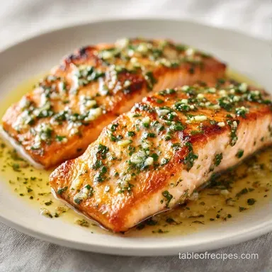 Garlic Butter Salmon Sauce in 25 Minutes Recipe Card
