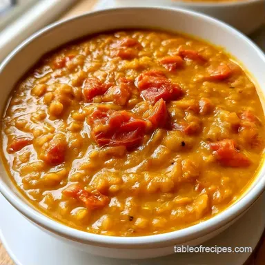 Healthy Lentil Curry Recipe Card