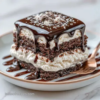 Hot Fudge Ice Cream Cake for 12 Slices Recipe Card