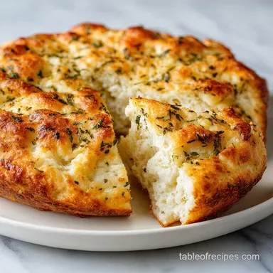 Fluffy Keto Cottage Cheese Cloud Bread with Garlic for 8 Servings Recipe Card