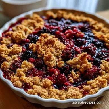 Mixed Berry Cobbler Recipe for 10 Servings Recipe Card