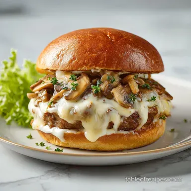 Mushroom Swiss Burger Recipe: Savory Pan-Seared for 4 Servings
