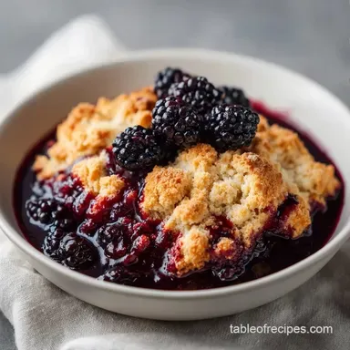 Blackberry Cobbler for 8 Servings Recipe Card