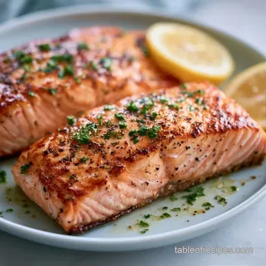 Seared Salmon in 13 Minutes: Crispy Recipe Card