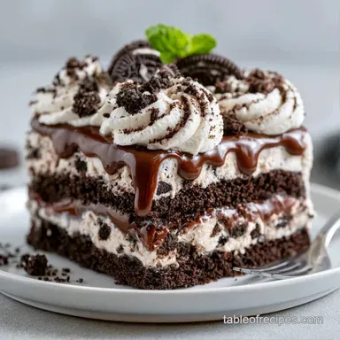 Oreo Ice Cream Sandwich Cake Make-Ahead Recipe Card