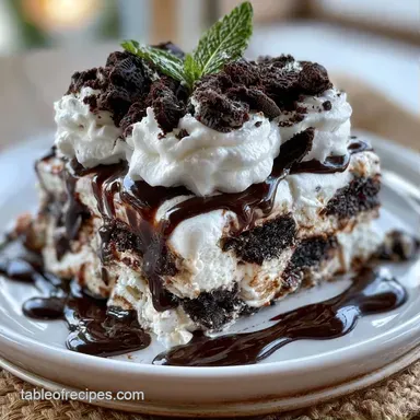 Oreo Ice Cream Sandwich Cake for 12 Recipe Card