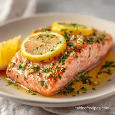 Parchment Paper Baked Salmon with Lemon Recipe Card