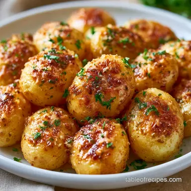 Parmesan Baked Potatoes: Crispy Roasted Recipe Card