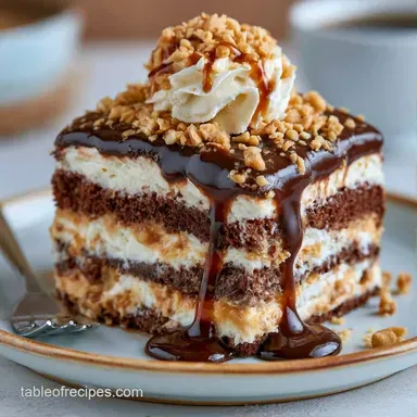 PB Chocolate Ice Cream Cake: 12 Slices Recipe Card