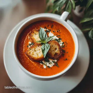Roasted Tomato Basil Soup for 5 Servings Recipe Card