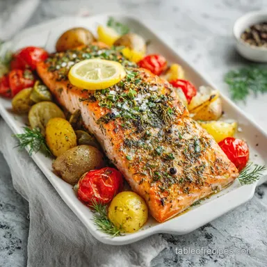 Quick Sheet Pan Herb Roasted Salmon for 4 Servings
