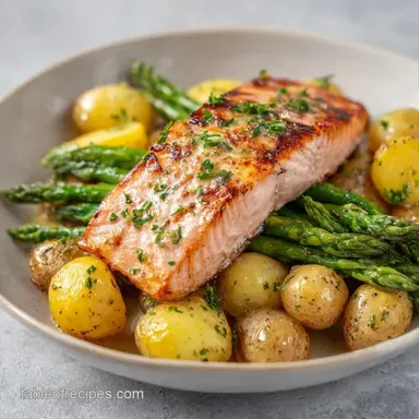Sheet Pan Salmon with Asparagus Recipe Card