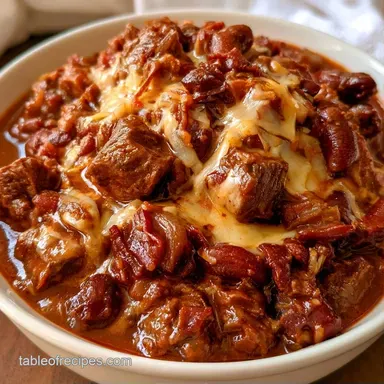 Slow Cooker Beef Chili for 6 Servings Recipe Card