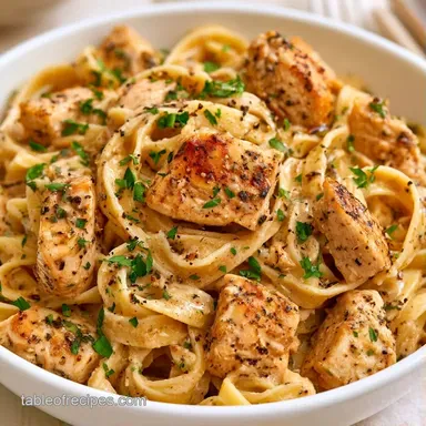 SlowCooker Chicken Alfredo: 6 Servings Recipe Card