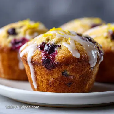 Sourdough Blueberry Lemon Poppy Seed Muffins: Fluffy Baked Treats Recipe Card