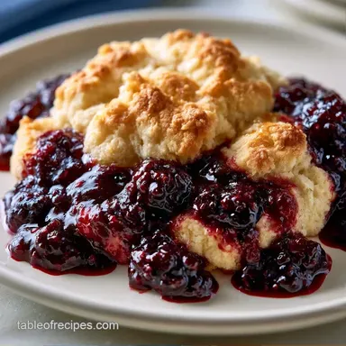 Blackberry Cobbler for 10 Servings Recipe Card
