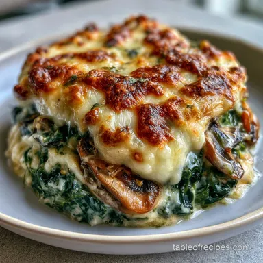 Spinach Mushroom Lasagna: Creamy