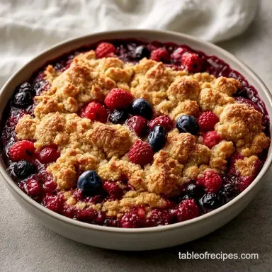 Summer Berry Cobbler for 12 Servings Recipe Card