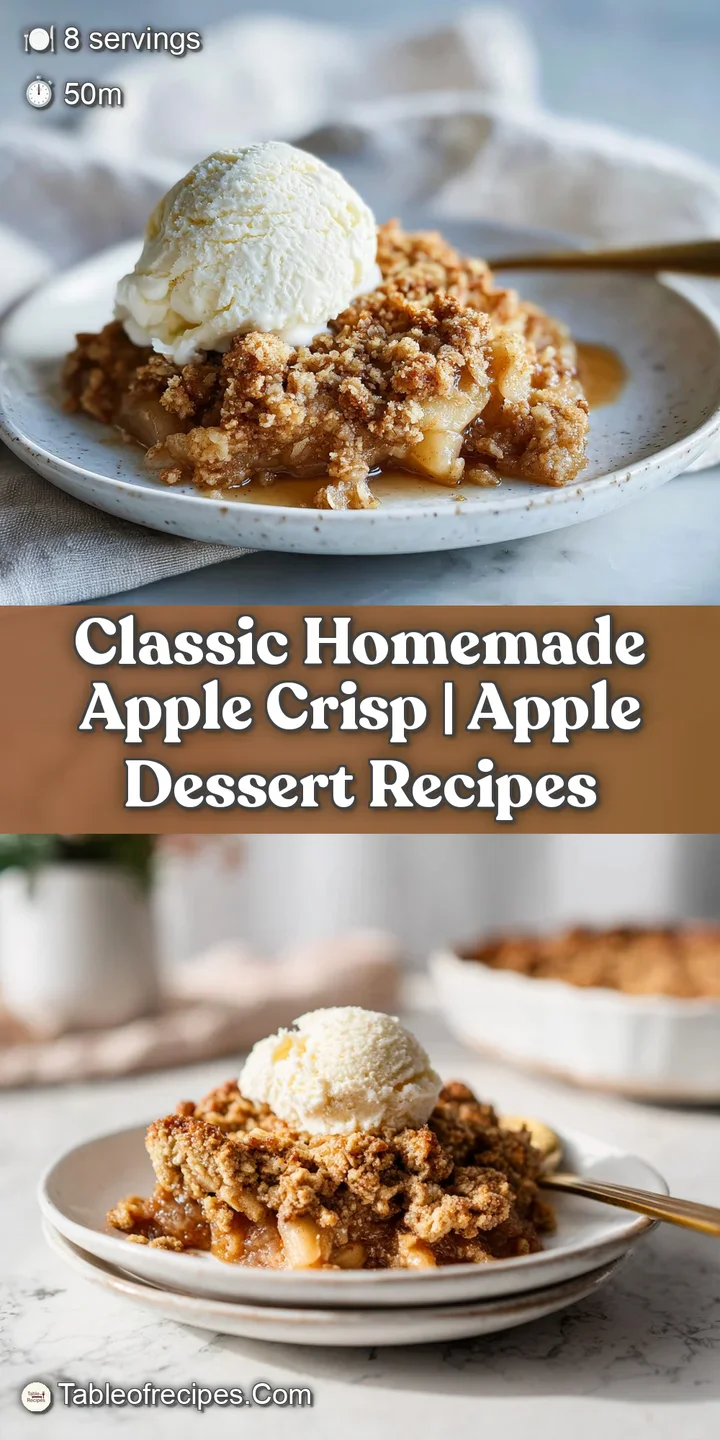 Close-up of tender, spiced apples peeking through a crumbly, cinnamon-kissed oat streusel.