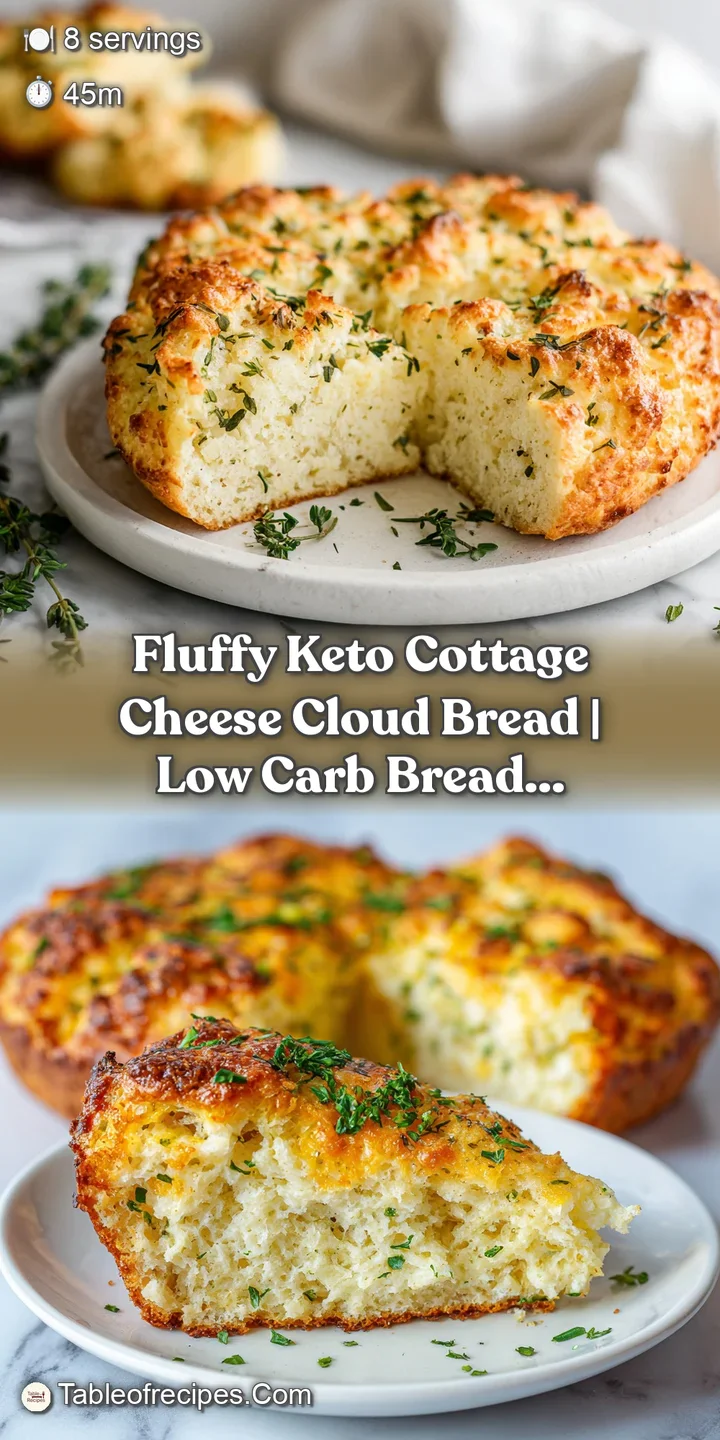 Close-up of a fluffy cloud bread's airy interior, showing a tender, cloud-like crumb with hints of garlic.