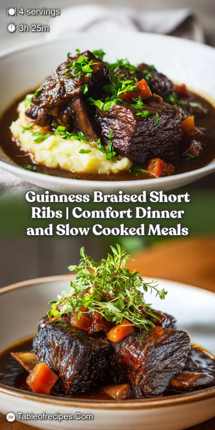 Close-up of a succulent braised short rib, its rich dark sauce pooling around tender, shredded meat.