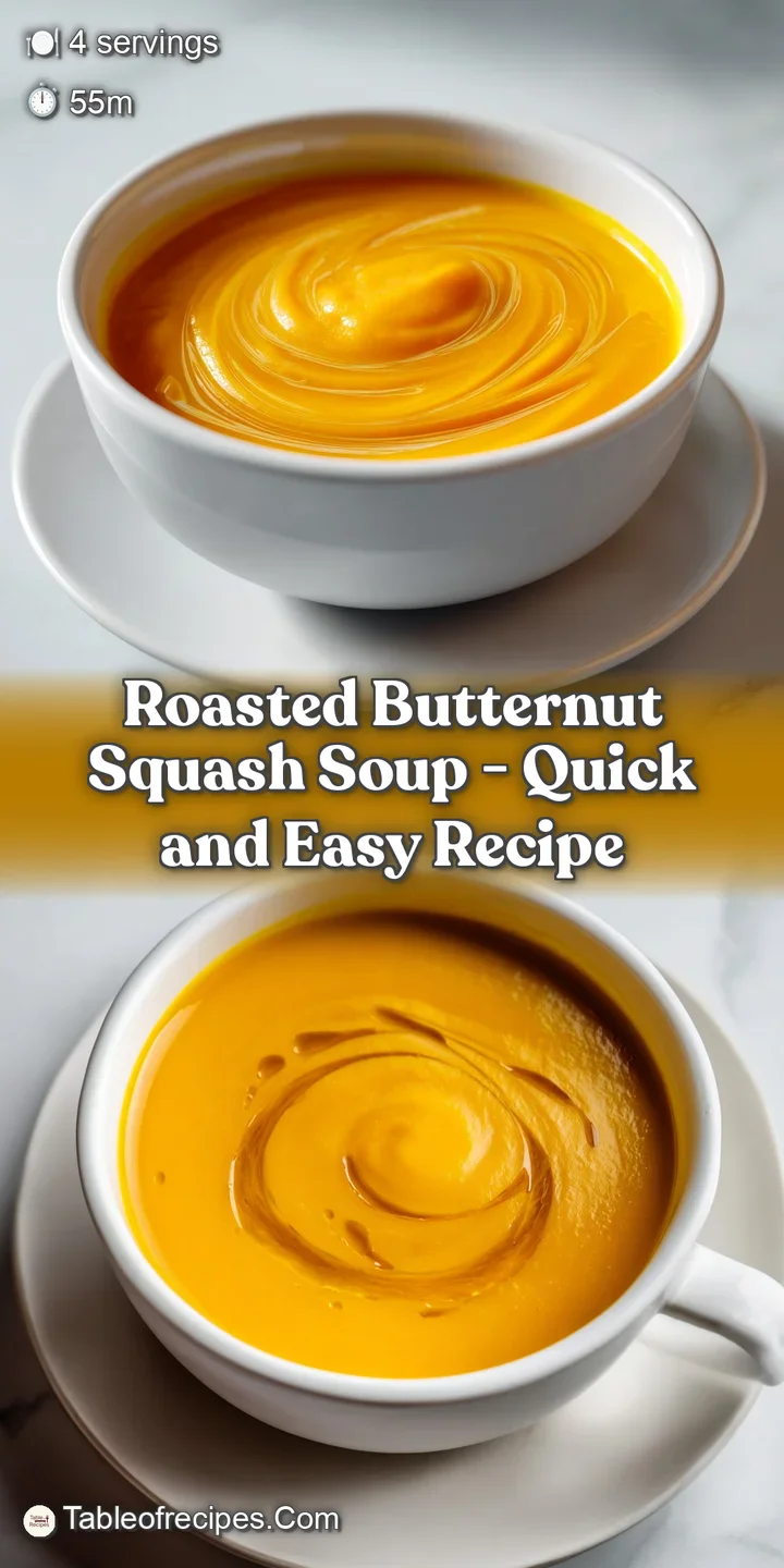 Extreme close-up of steaming, velvety orange soup with a golden toasted crouton and a swirl of thick white cream.