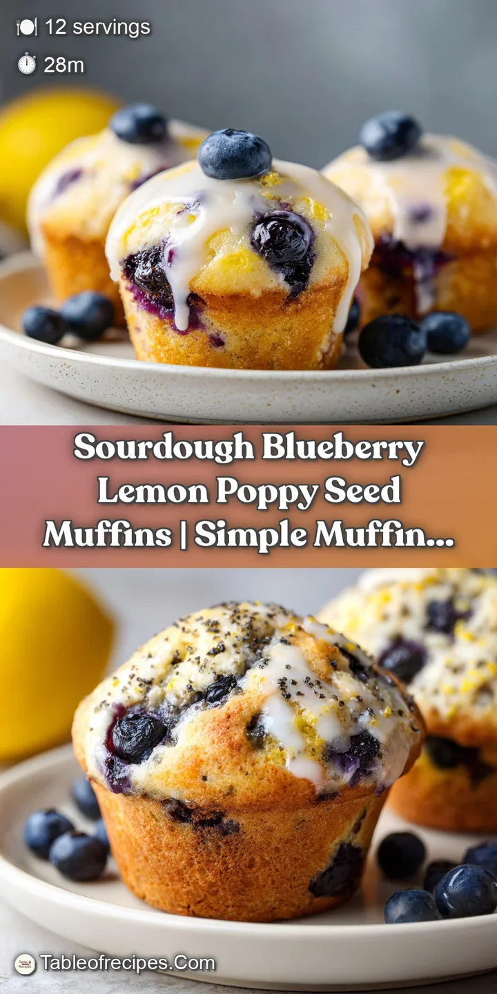 Close-up of a tender muffin crumb revealing bright blue berries and tiny black poppy seeds.