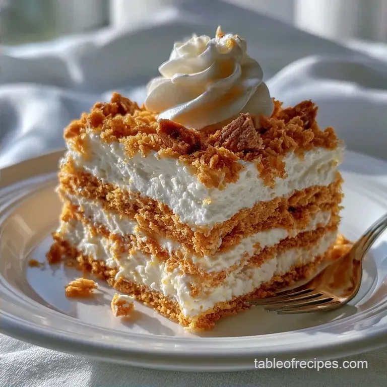 Butterfinger Ice Cream Sandwich Cake with Vanilla