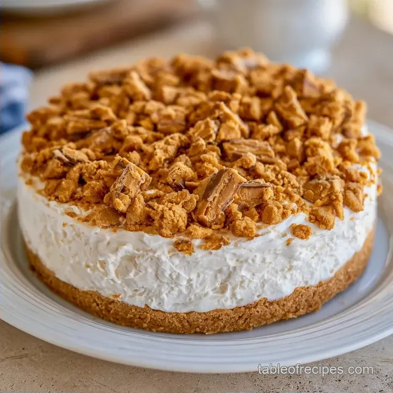 Butterfinger Topped Ice Cream Cake with Condensed Milk
