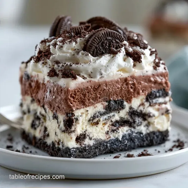 Creamy No Bake Ice Cream Cake with Oreos