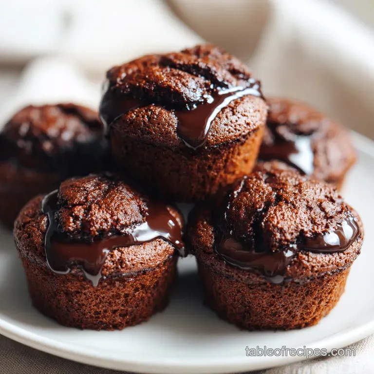 A single dark cocoa muffin on a white ceramic plate with a dusting of powdered sugar and a linen napkin.