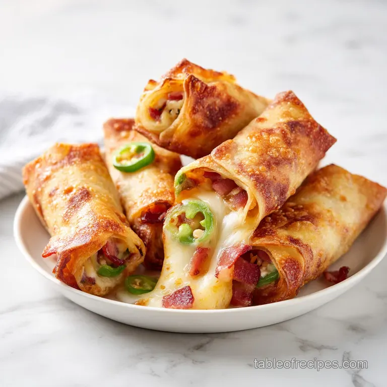 Jalapeno Popper Egg Rolls: Crispy with Bacon