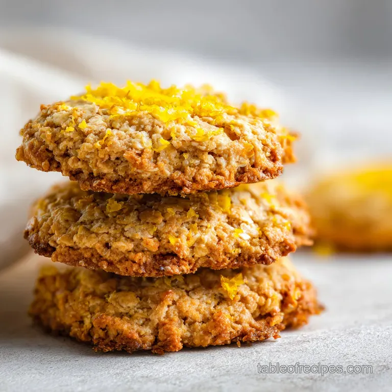 Soft yellow oat treats stacked on a white plate, paired with fresh lemon slices and a sprig of bright green mint.