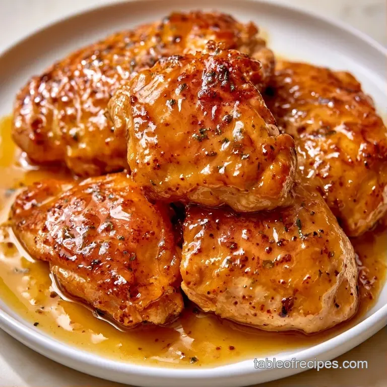 Glossy chicken thighs paired with vibrant steamed greens and a fresh rosemary sprig on a clean white plate.
