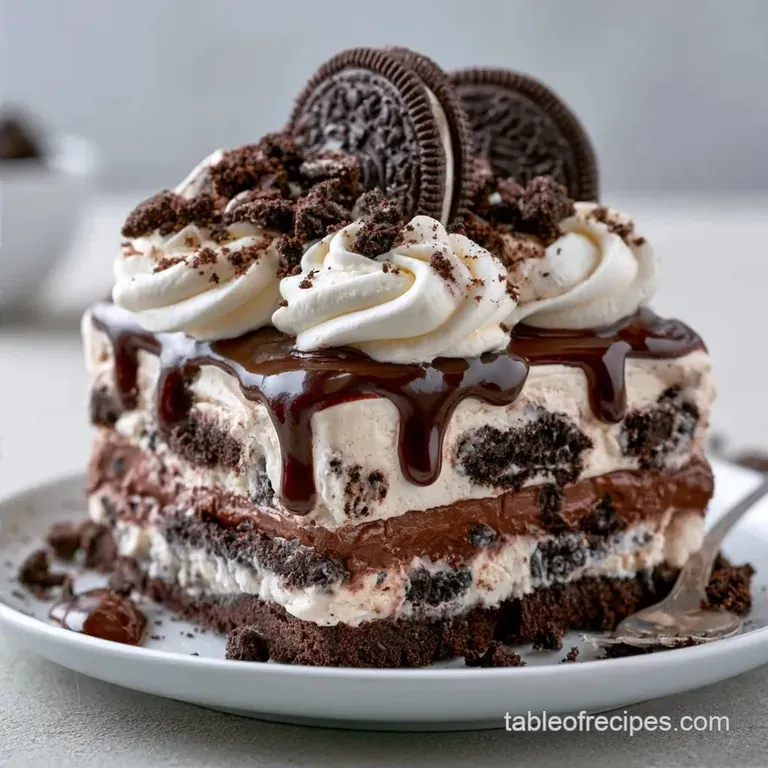 Oreo Cookie Ice Cream Sandwich Cake in 15 Minutes