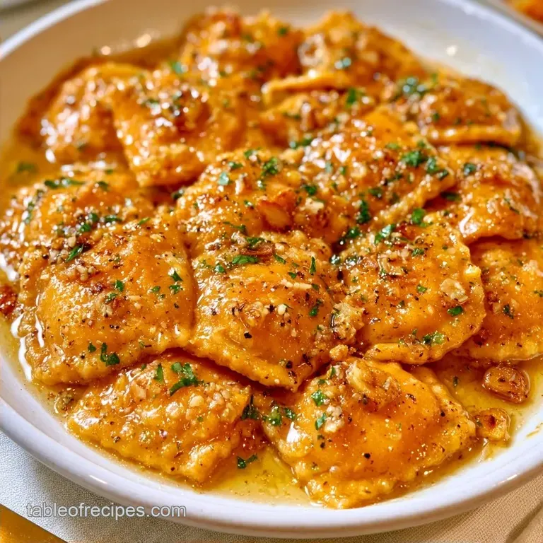 Pumpkin Ravioli Dinner with Garlic Brown Butter