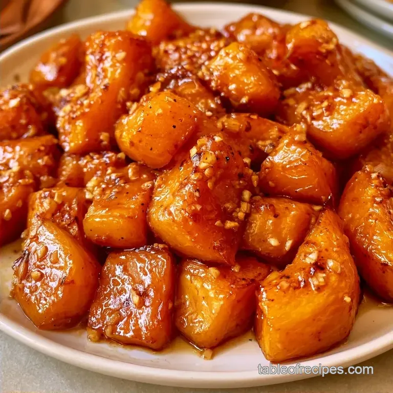 Healthy Garlic & Maple Roasted Pumpkin
