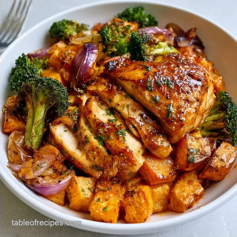 Sheet Pan Chicken Sweet Potatoes with Broccoli